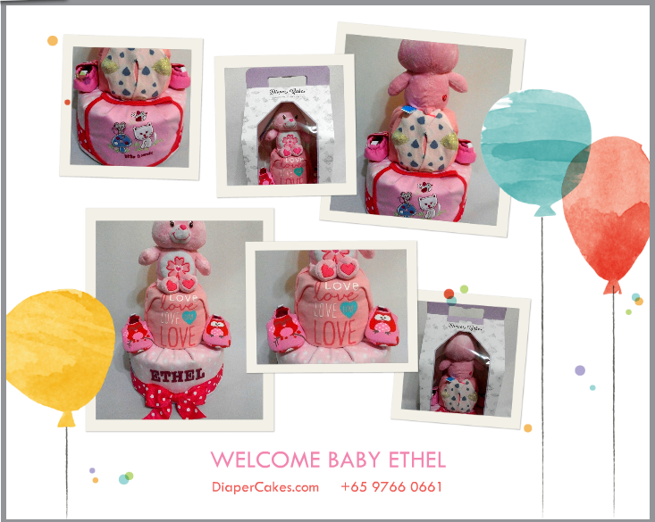 2Tier-DiaperCakesSingapore-BabyGifts-CareBear-Girl-Ethel-5